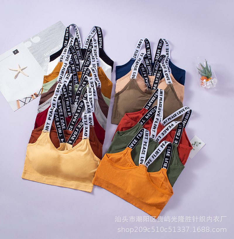 Picture of Cross-border Letter Beautiful Back Wrapped Breast Tube Top Girl Student Developmental Bra Women's Vest Underwear Women