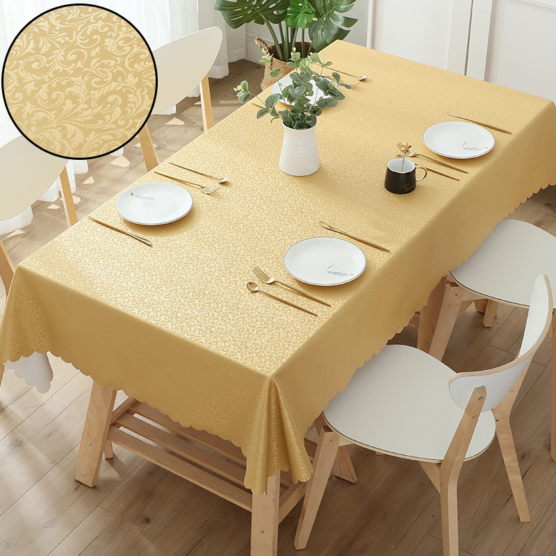 Picture of European-style Waterproof Tablecloth Table and Chair Oil-proof Hotel Restaurant Household Rectangular Jacquard PU Anti-scald Wash-free