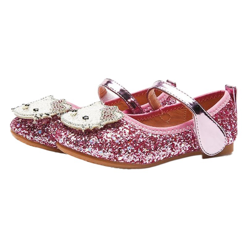 Girls Princess Shoes 2023 Spring New Children's Flat Shoes Large Children's Sequin Crystal Shoes Little Girl Children's Shoes