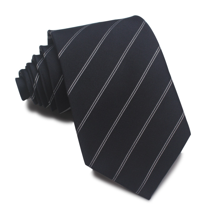 Picture of 25 New 8cm Polyester Jacquard Stripesd Tie 7cm Men's and Women's Business Formal Wear Casual High-End Red Black Blue