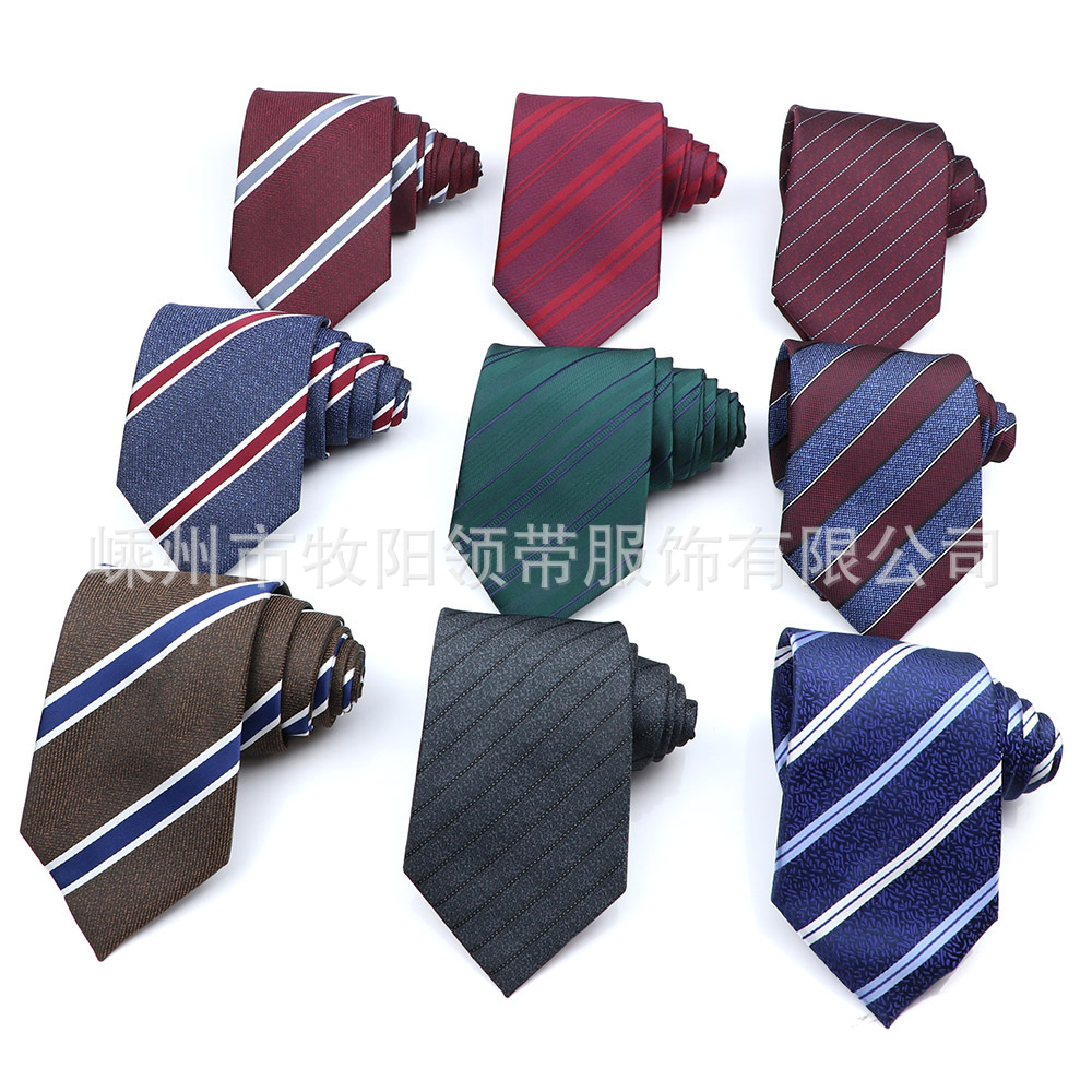 Korean style casual men's striped tie business formal wear polyester 8cm bridegroom wedding tie