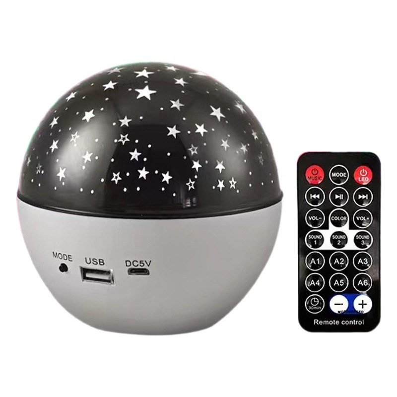 Starry Sky Dream Projector Lamp Rechargeable Bluetooth Magic Ball Lamp Music Remote Control Christmas Projection Pattern Lamp Star Moon Lamp