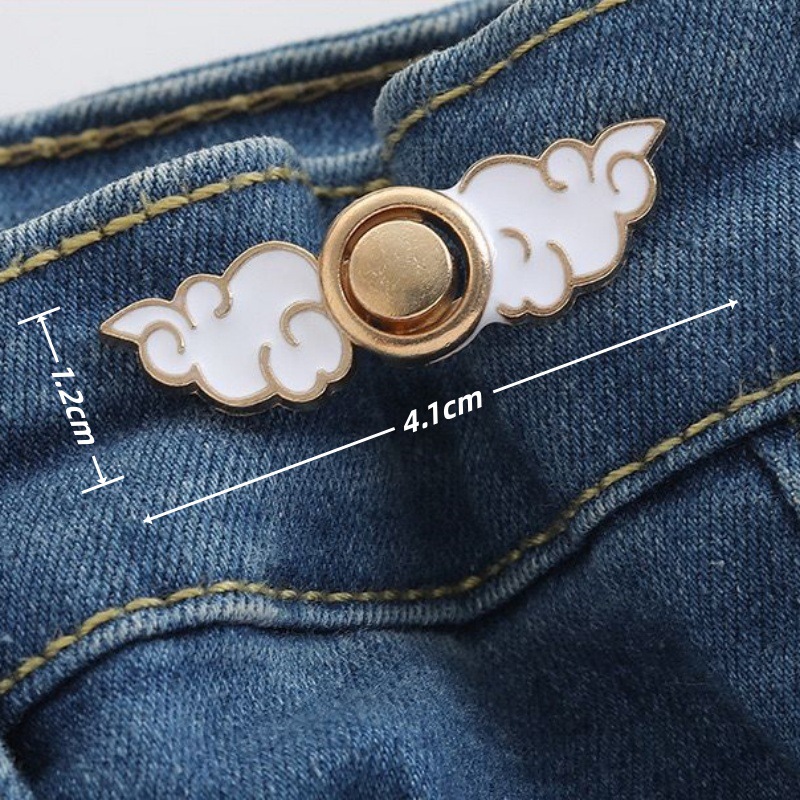 Picture of Chinese Knot Waist Buckle Pair Buckle Flat Bottom Removable Nail-free Seam-free Button Girl's Trouser Skirt Waist Size Change Artifact