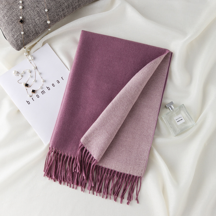 Picture of Korean export autumn and winter new high quality cashmere scarf women's long double-sided color matching shawl warm scarf women