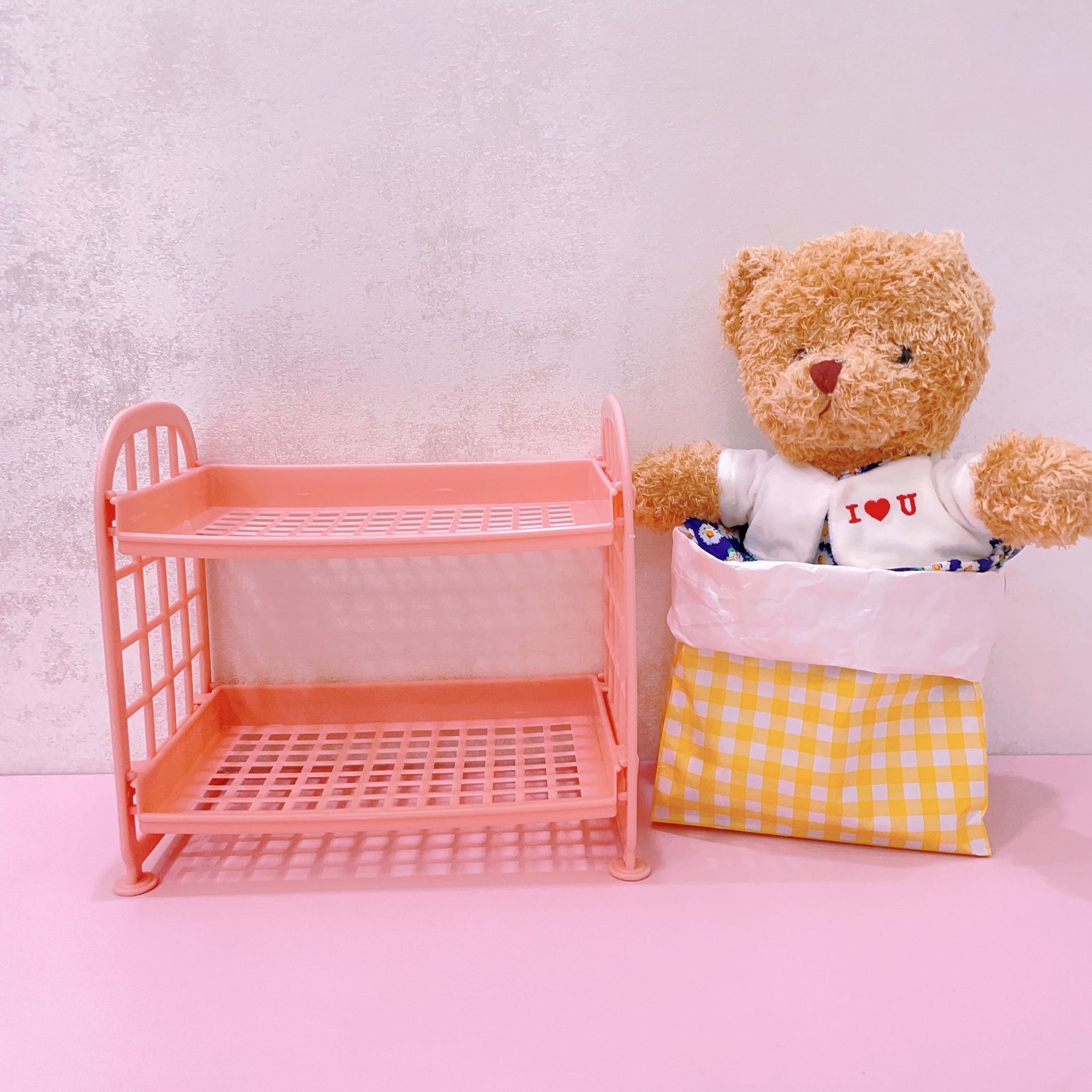 Picture of ins Desktop Storage Rack Household Bedroom Cosmetic Storage Rack Multi-Layer Student Dormitory Desk Filing Rack