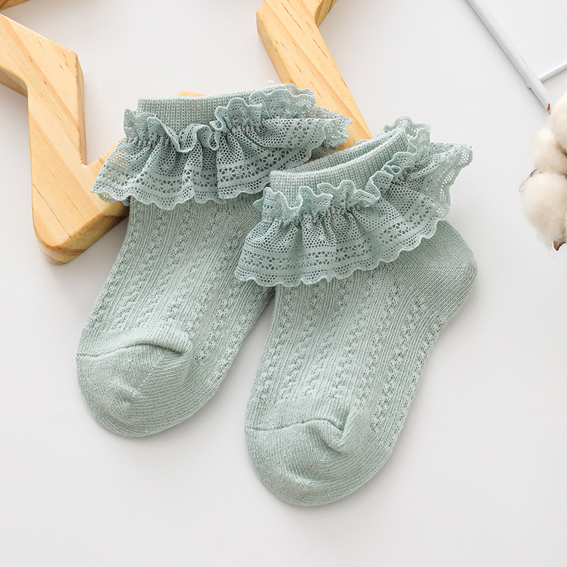 Picture of Summer New Girls Socks Spring and Autumn Korean Fashion Lace Sweet Princess Dance Lace Socks Children's Socks