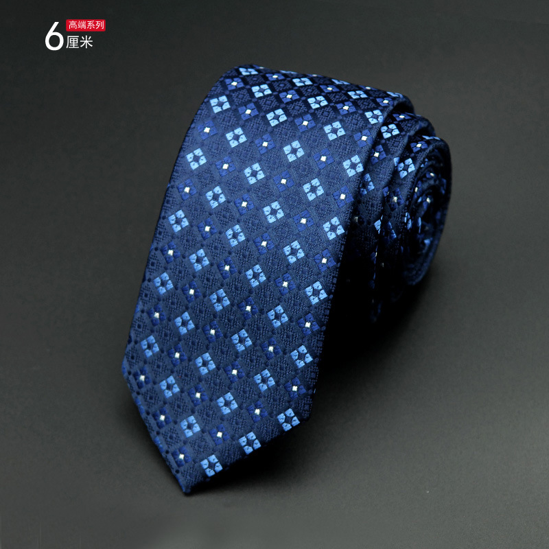 Picture of Men's Tie Korean Style Casual Polyester Silk Narrow Business Fashion Groom Wedding 6cm Small Tie
