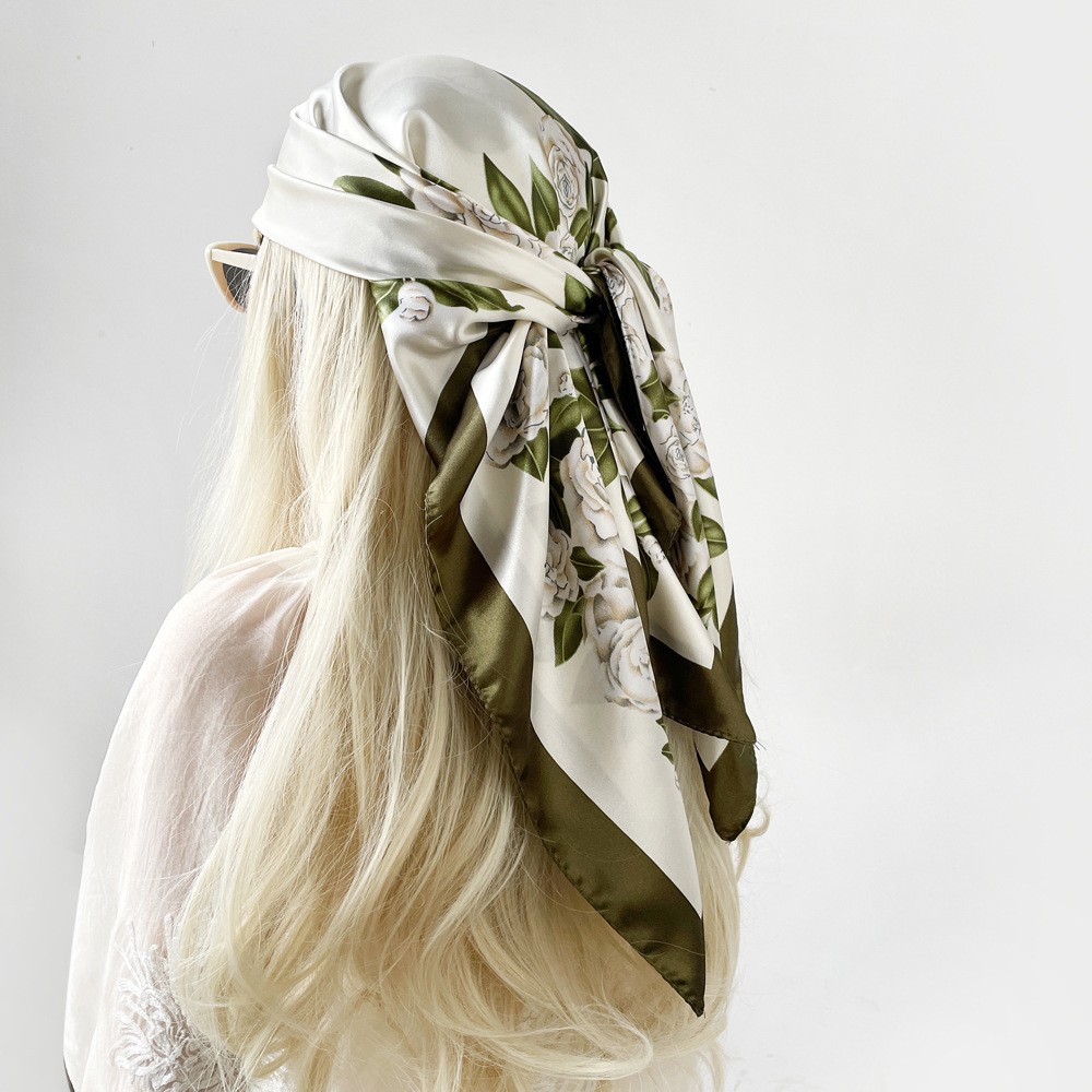 Picture of Simulated Silk Scarf Women's Headscarf 90*90cm Square Scarf Pattern Scarf Shawl European and American Cross-Border Scarf Wholesale