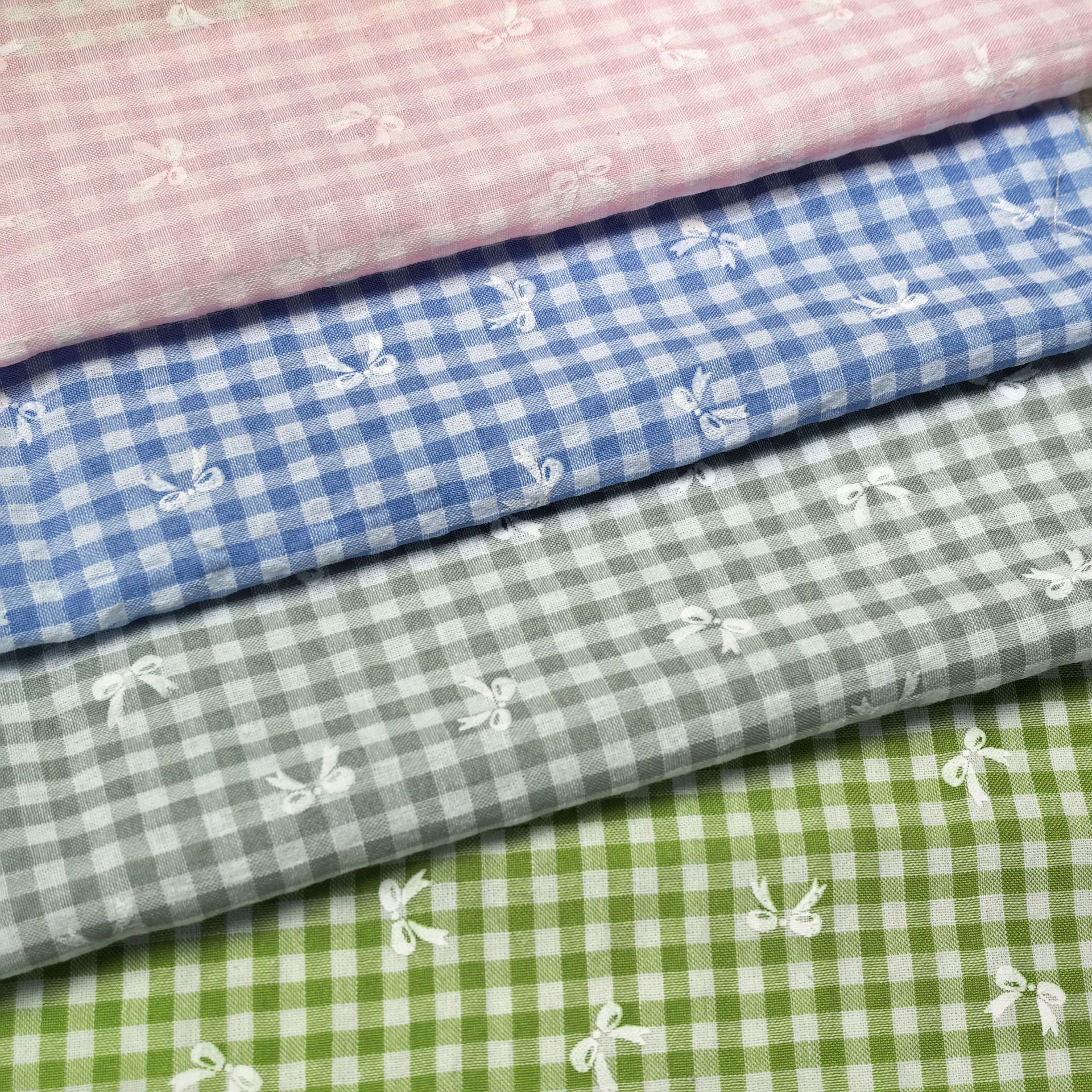 Spring and Summer Fresh Color Fabric Geometric Bow Foam Printed Fabric dress Children's Clothing Accessories Table Cloth Fabric