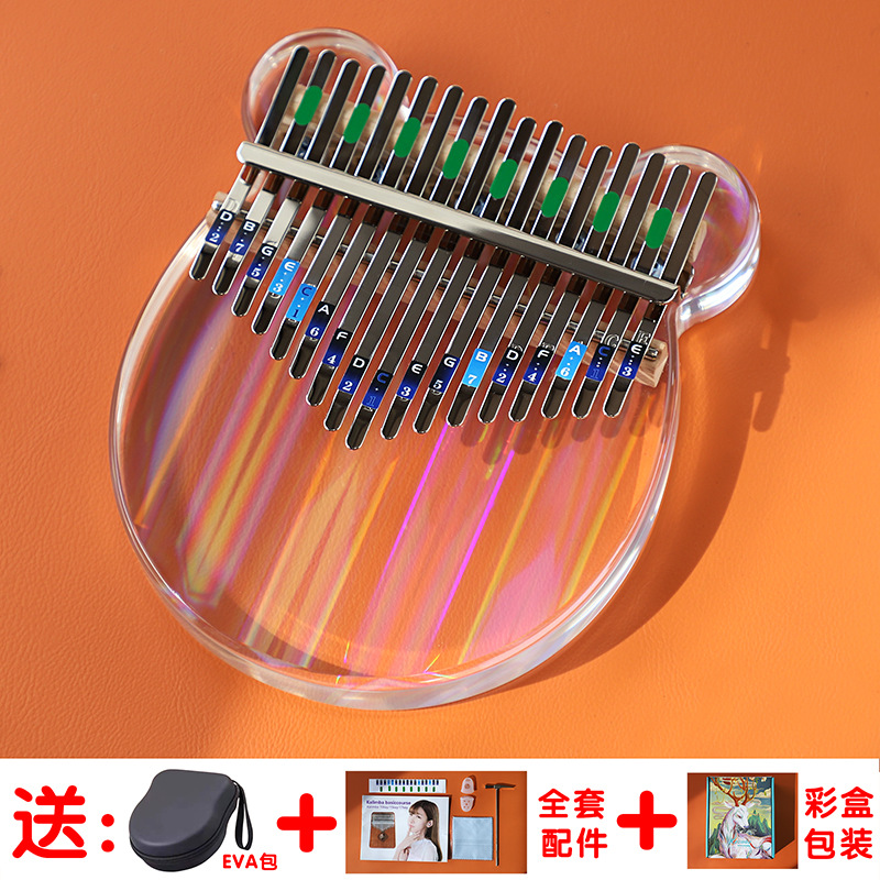 Picture of Crystal Transparent Thumb Piano Kalinba 21 Tone Kalinba Piano Beginner 17 Tone Kabinba Finger Piano