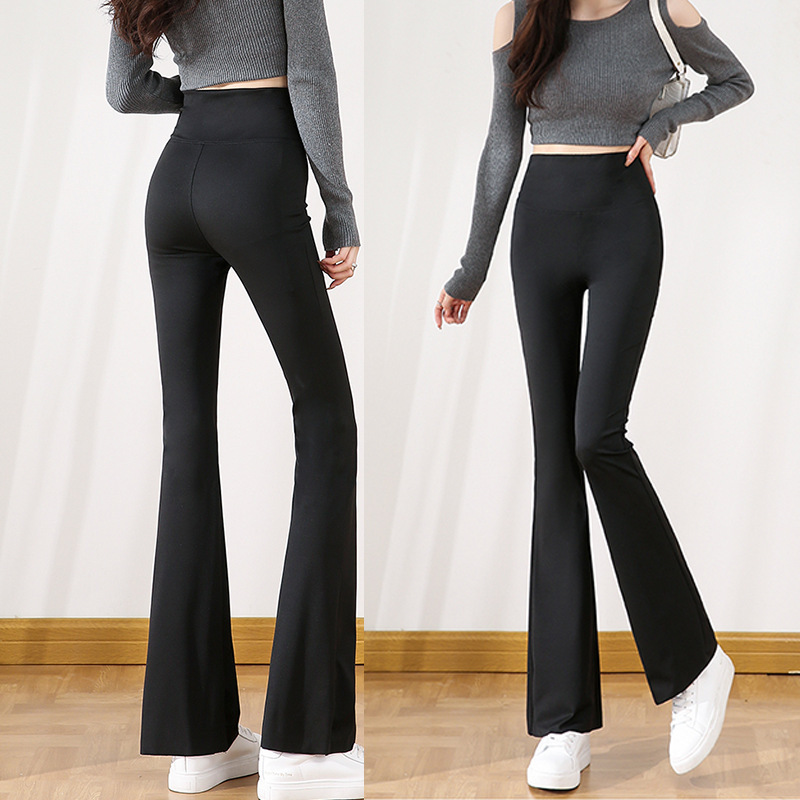 Picture of Zhao Rusi Same Style Micro-high Waist Shark Pants Women's 2023 New Smooth Sports Outer Wear Body Shaping Yoga Pants
