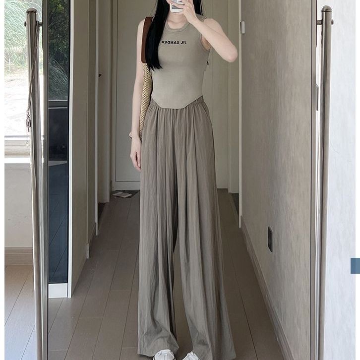 Pleated Yamamoto Pants Women's Summer New Wide Leg Pants High Waist Drape Thin Lazy Style Casual Japanese Style Straight Leg Pants