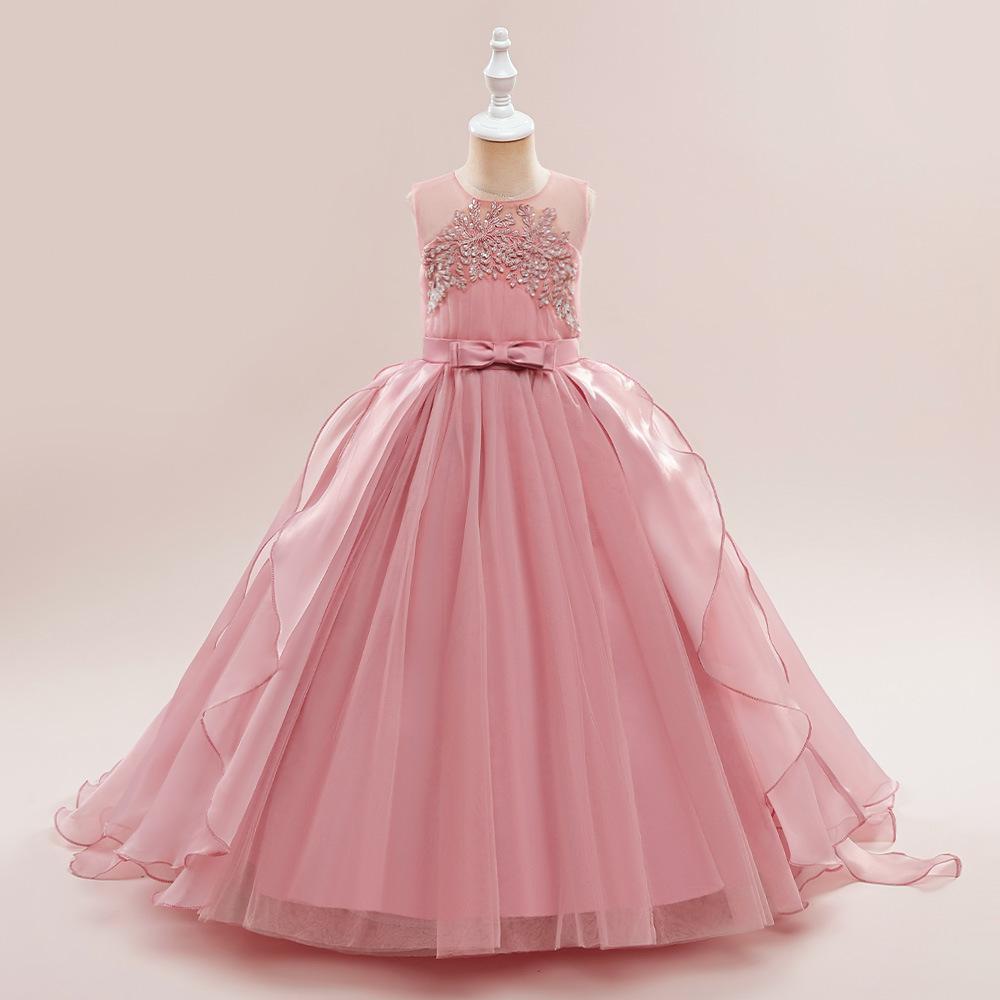 Picture of Cross-border Children's Dress Long Dress Poncho Girl's Princess Wedding Dress Banquet Host Evening Dress Catwalk Performance Dress