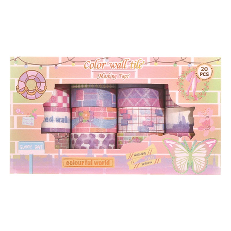 Wheat youth 20 rolls tape gift box girls Luxury Gift Box full set cheap hand account stickers material decorative stickers