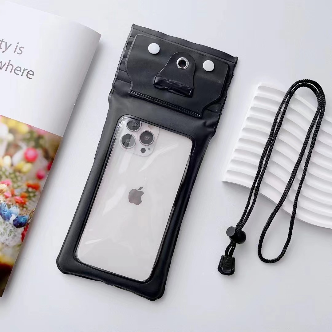 Picture of Three-fold mobile phone waterproof bag airbag bag Velcro touch screen swimming hot spring sealing strip waterproof neck wholesale