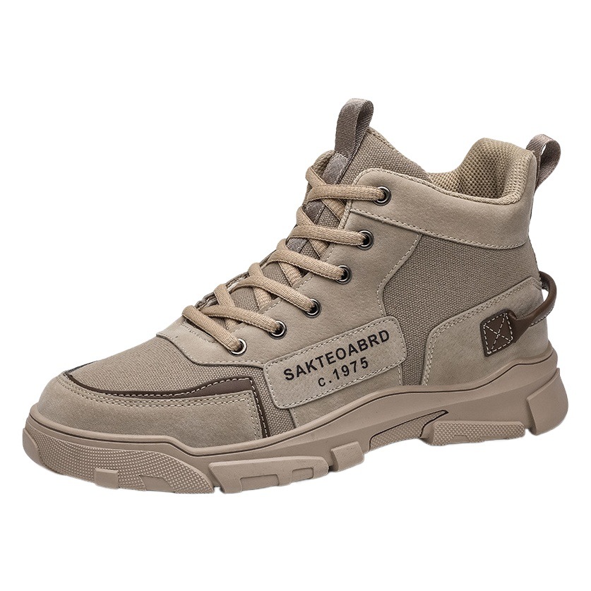 High-top lace-up men's shoes 2025 spring new British style retro tooling shoes casual fashion martin boots wholesale