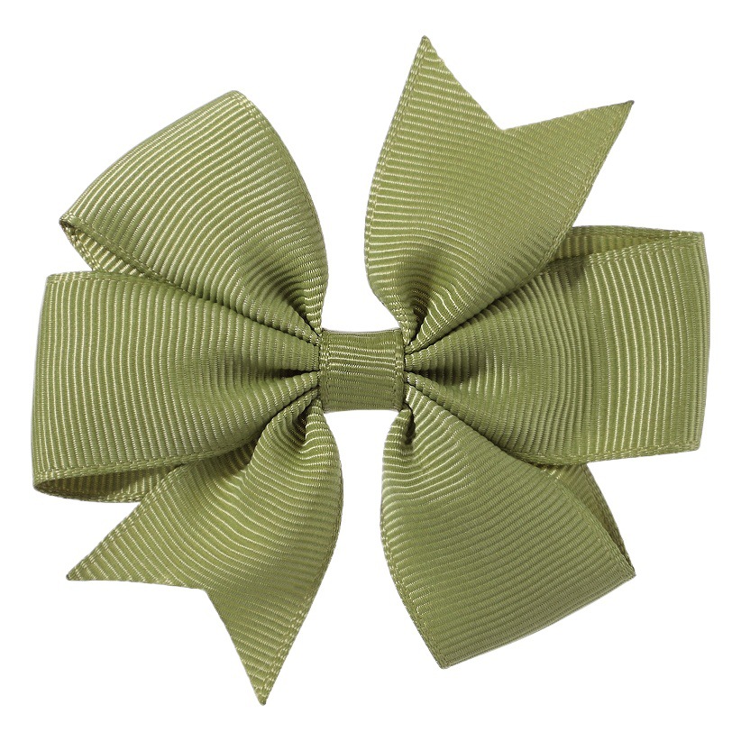 53 Colors Amazon Hot Selling Six-Ear Pure Color Ribbed Fishtail Bow Hairpin Hair Accessories Kidsren's Headwear 564