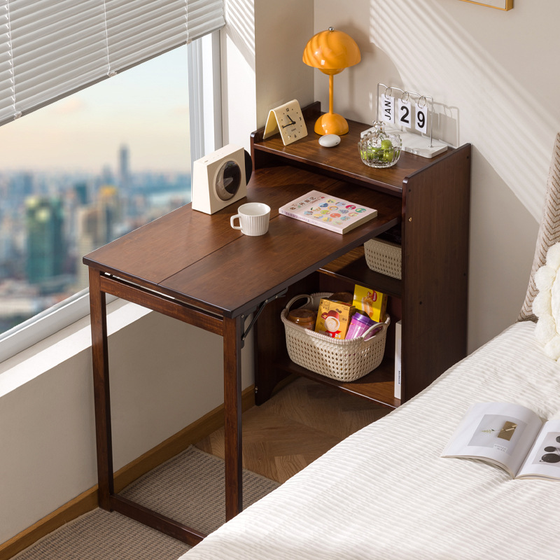 Folding desk, bookcase, integrated small apartment, bedroom computer desk, home student children's study desk, study room, office desk