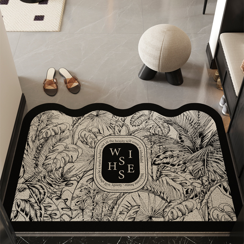 Entrance Floor Mats, Light Luxury and High-End, Wear-Resistant and Non-Slip Floor Mats for Home Entrances, Stain-Resistant and Easy to Care For, Wire Loop Floor Mats