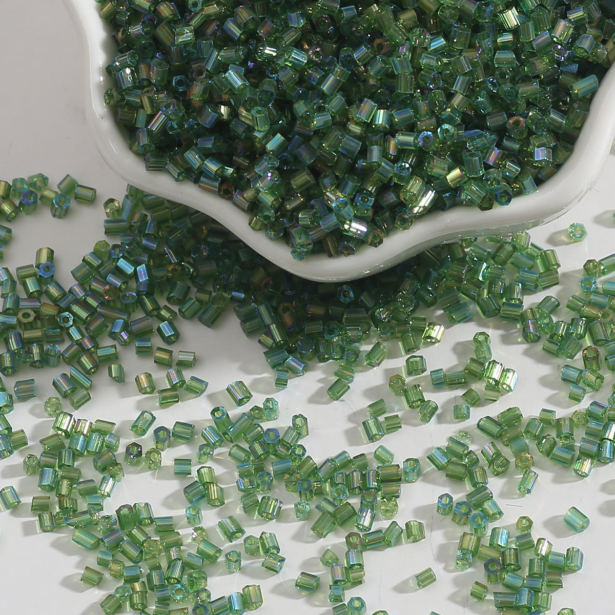 Picture of 2mm magic color H-tube beads hand-sewn beads loose beads diy hand-made color-plated glass rice beads material jewelry accessories wholesale