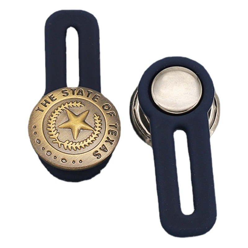 Waist Expansion Button Artifact Metal Nail-Free and Seam-Free Button Removable and Adjustable Telescopic Button Jeans Extension Button