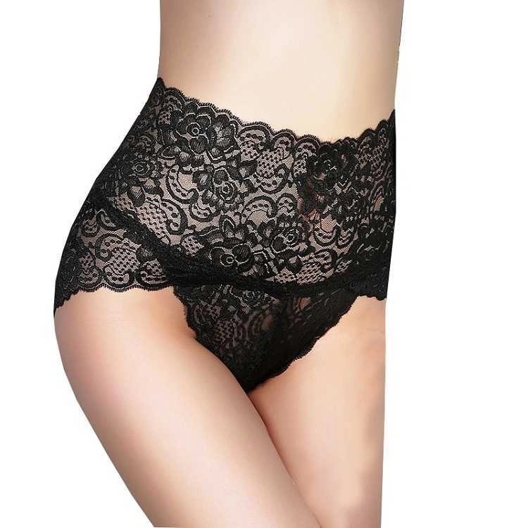 Picture of Cross-border high-waist lace underwear sexy hollow breathable no-hip underwear ladies briefs