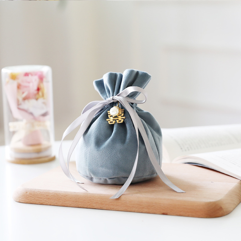 Picture of Wedding Velvet Candy Bag Little Red Riding Book Wedding Candy Accompanying Gift Wedding Candy Box Creative Birthday Full Moon Candy Bag
