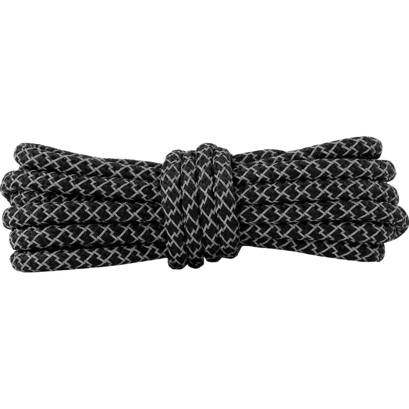 Reflective round shoelace round coconut shoes casual sneaker rope highlight personality trend manufacturers black and white color in stock