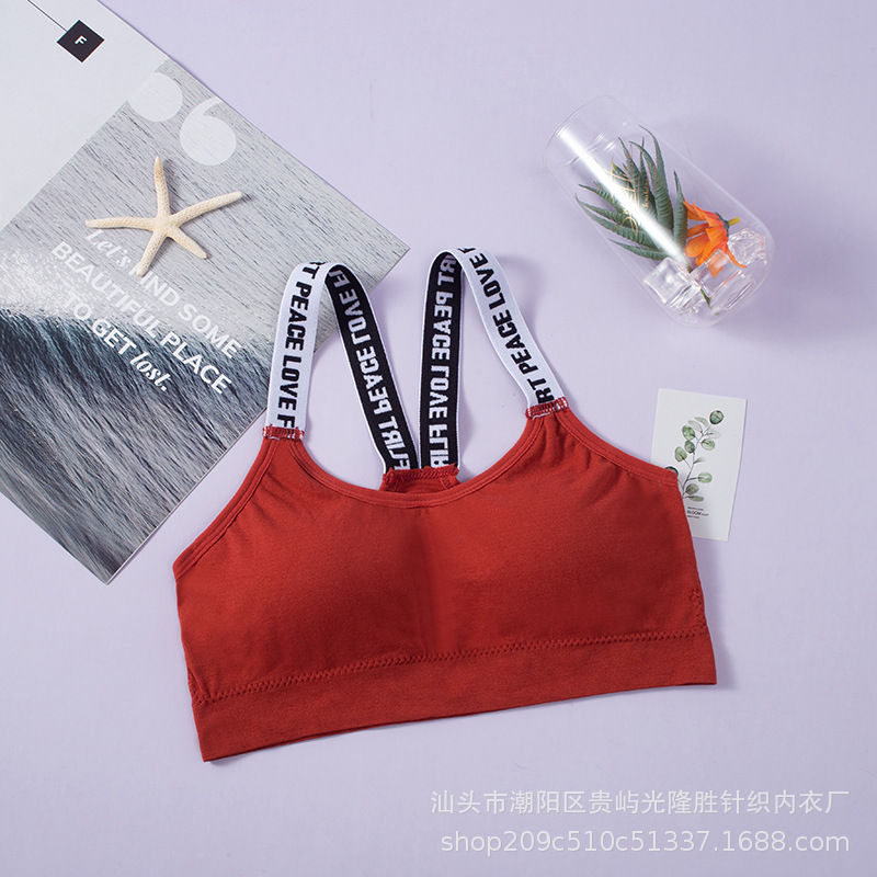Picture of Cross-border Letter Beautiful Back Wrapped Breast Tube Top Girl Student Developmental Bra Women's Vest Underwear Women