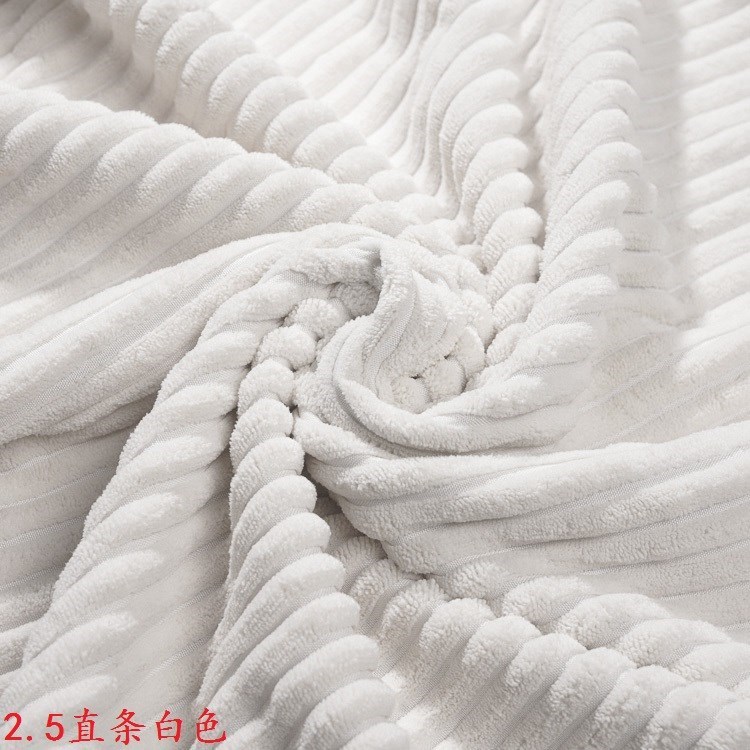 In-Stock 260g Fabric with a Width of 150cm, White, 2.5 Thick Corduroy Strips, Soft and Smooth Feel, Direct from the Manufacturer