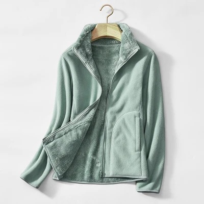 Double-sided Fleece Coat Women's Autumn and Winter Fleece Cotton Coat Men's Couple's Coral Fleece Collar Top Warm Fleece-lined