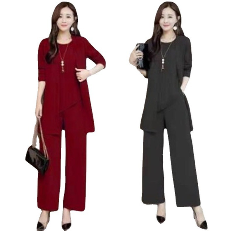 Picture of Suit for Women 2025 Autumn and Winter New Style Fashionable and Wide Wife Slimming Look Fashionable Plus Size Women's Three-Piece Set