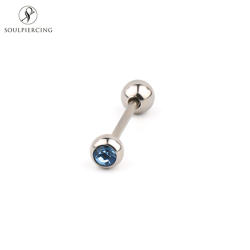 Picture of Stainless Steel Tongue Rings, Piercing Jewelry for Hot Girls, Lip Studs, Nipple Studs, Tongue Studs, Titanium Steel Tongue Studs, Cross-Border Multi-Color Ins Style