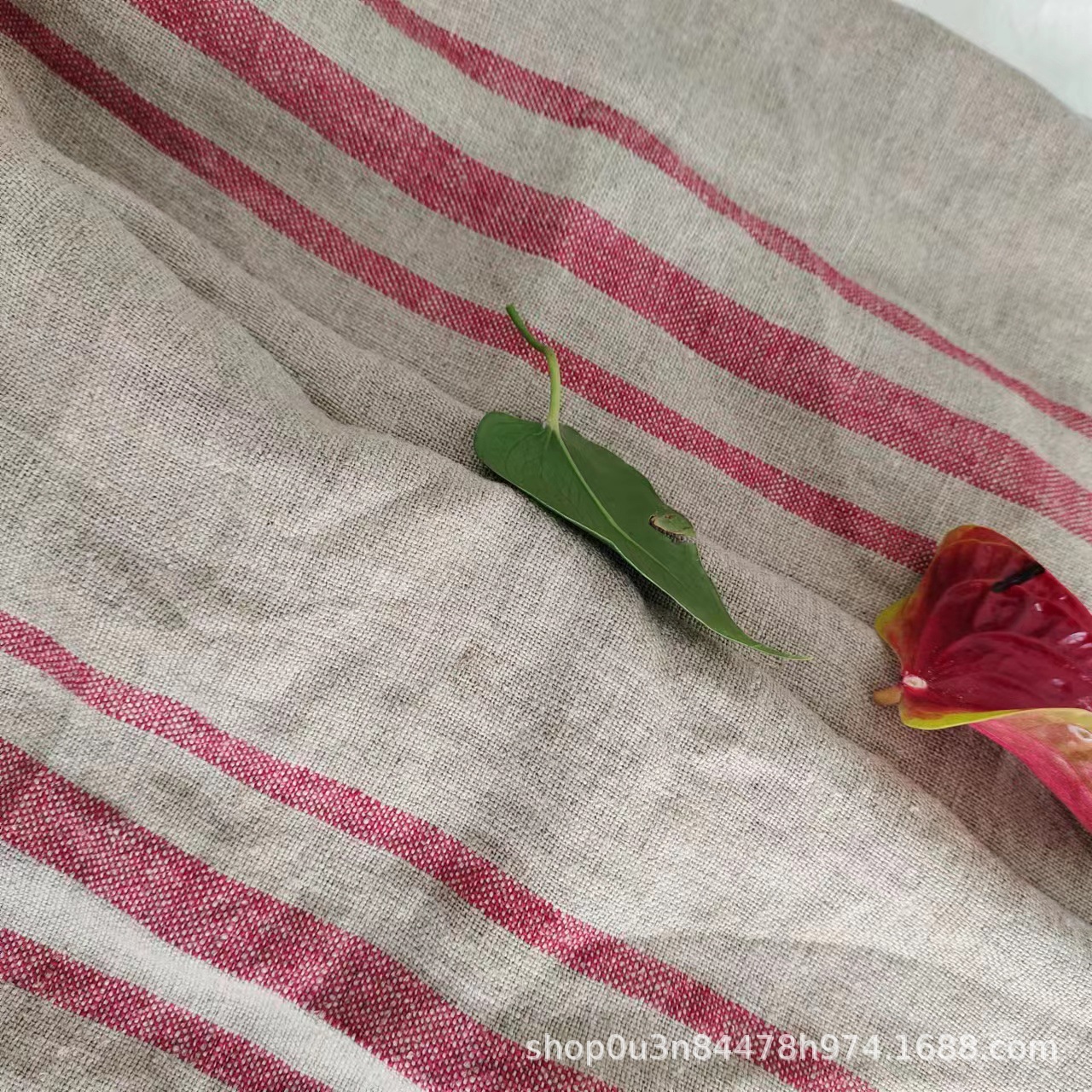 Pure Linen Rain Dew Linen Stripesd Enzyme Washing Fabric Pure Linen Strips Bag Fabric Linen Strips Chair