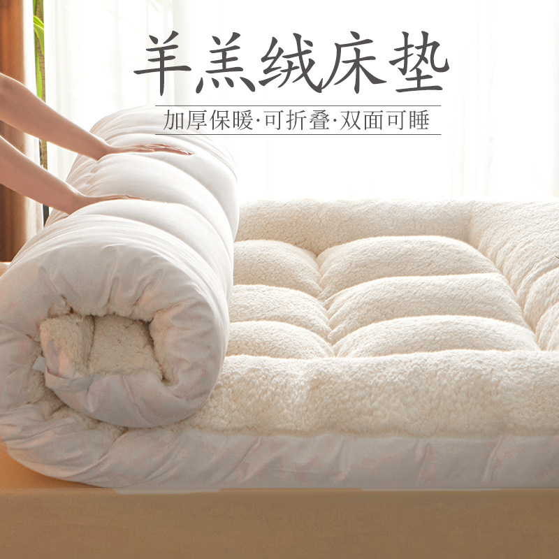 Milk Velvet Mattress Cushion fleece-lined Thickened Household Mattress Student Dormitory Single Cushion Quilt Bedpad 1