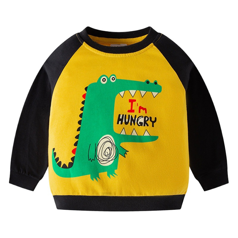 New children's autumn baby raglan sleeve dinosaur Korean version of cotton sweater pullover boy long sleeve children's clothing wholesale