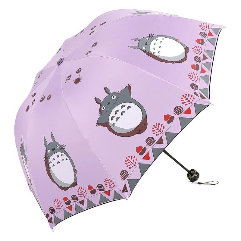 Creative Cartoon Totoro Sunny Umbrella Vinyl 8-Bone Folding Anti-Uv 70% off Umbrella Manufacturer Wholesale Anime Umbrella
