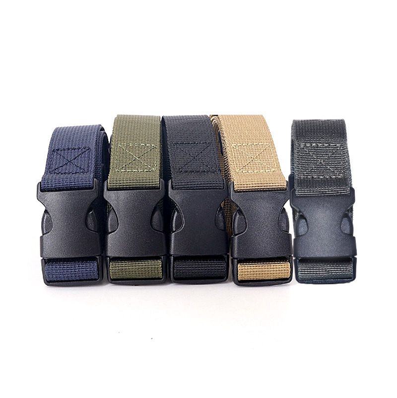 2.5 wide buckle thin belt ladies outdoor tooling students non-metal pants belt canvas military training wholesale nylon