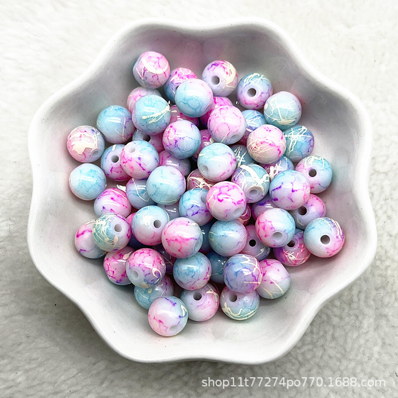 Picture of In stock two-color round beads glass beads loose beads handmade diy bracelet accessories wholesale necklace jewelry beaded material