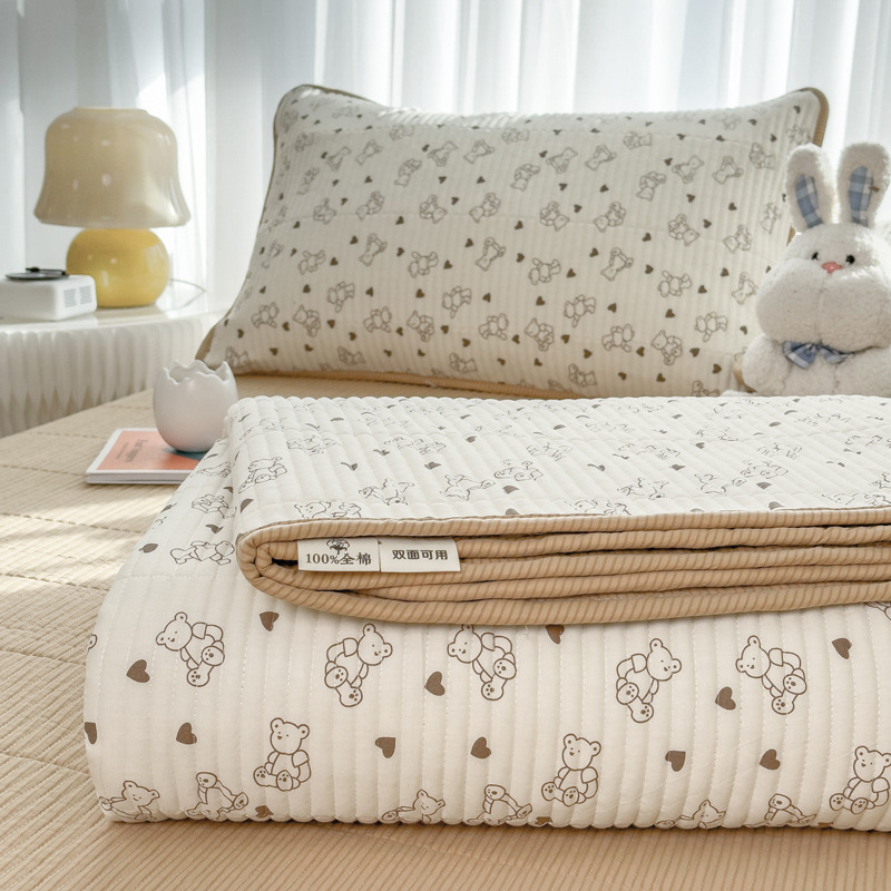 Picture of Cross-border New Ins Style Cotton Bed Cover Soft Waxy Cotton Single-piece Cotton Bed Sheet with Tatami Non-slip Mattress
