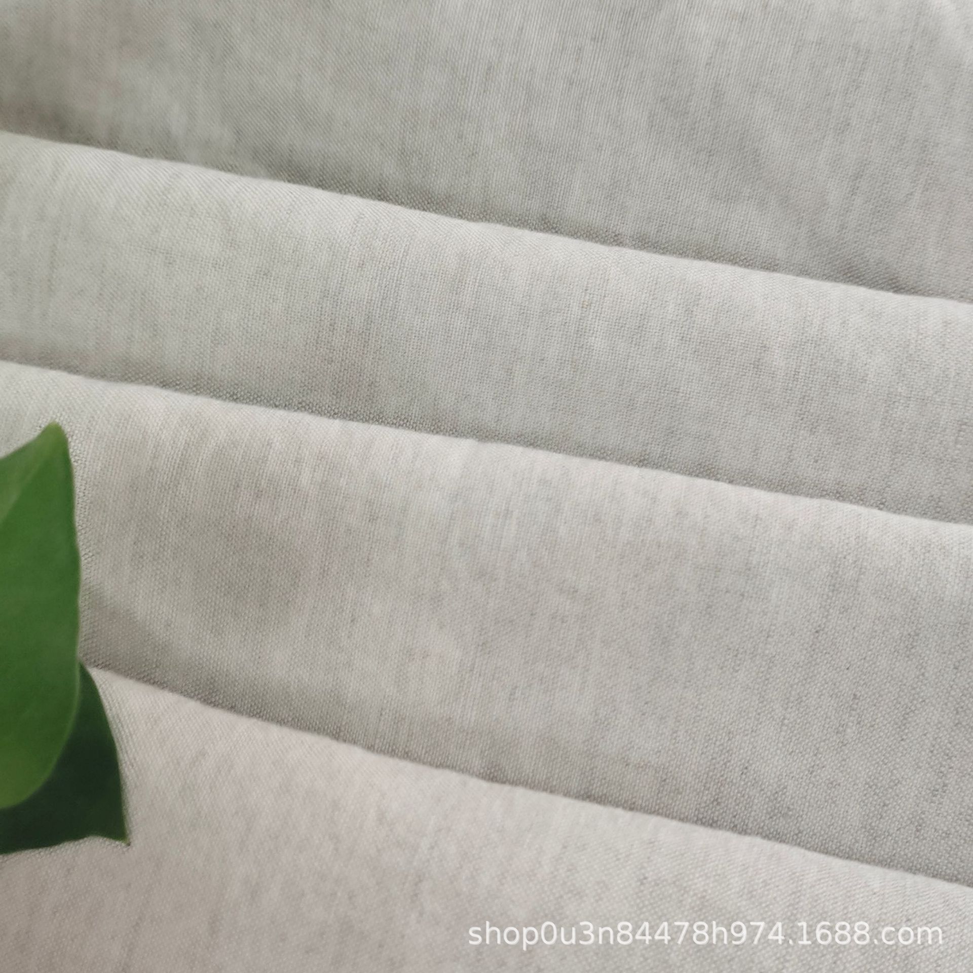 Picture of French Linen Cotton Single Primary Color Enzyme Washed Fabric Linen Cotton Natural Color Sand Washed Bedding Fabric
