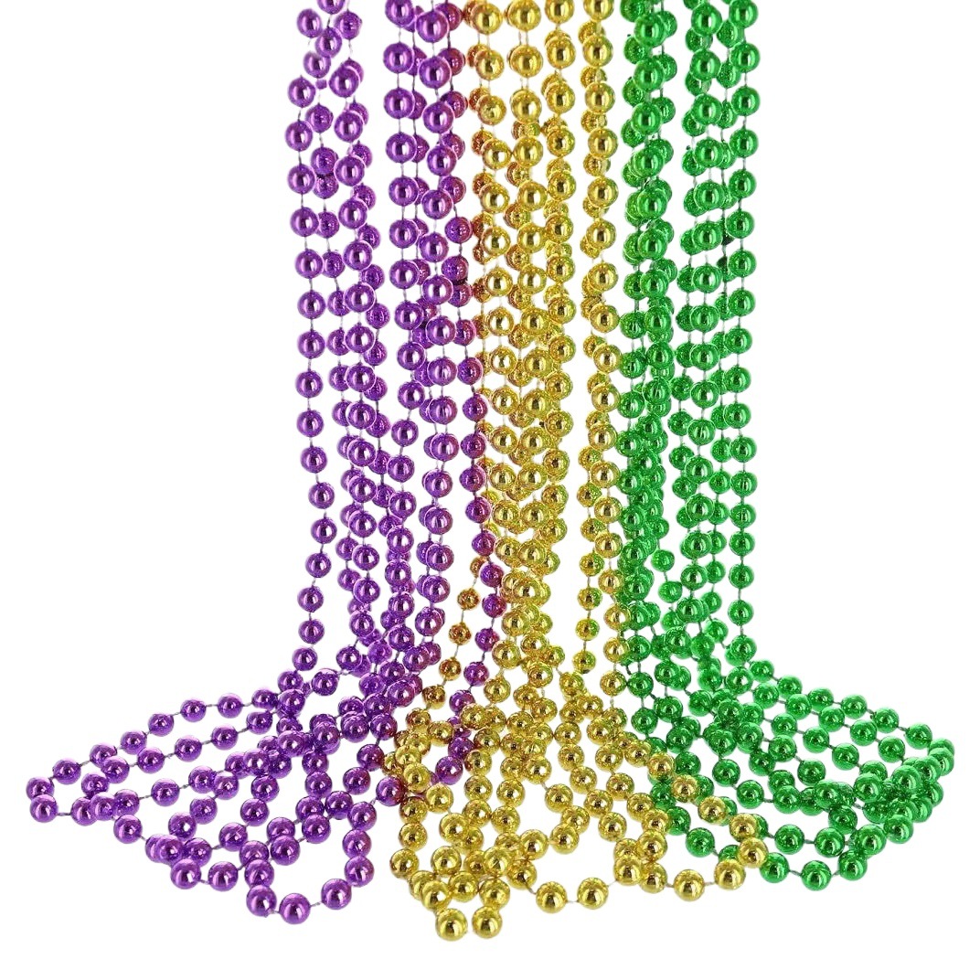 Hot Cross-border Carnival Party Plastic Link Necklace 6mmdiy Decoration Colorful Christmas Beads