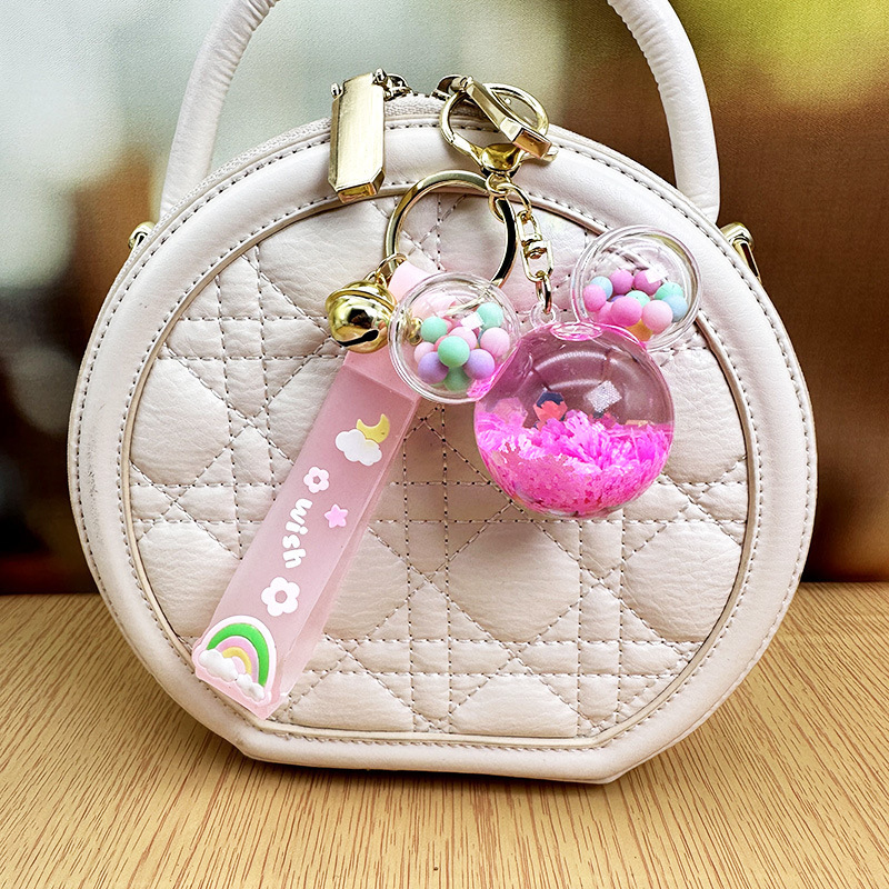 Picture of Internet Celebrant Cartoon Mickey Head Candy quicksand Key Chain Women's Exquisite Cute School Bag Pendant Couple's Bag Key Chain