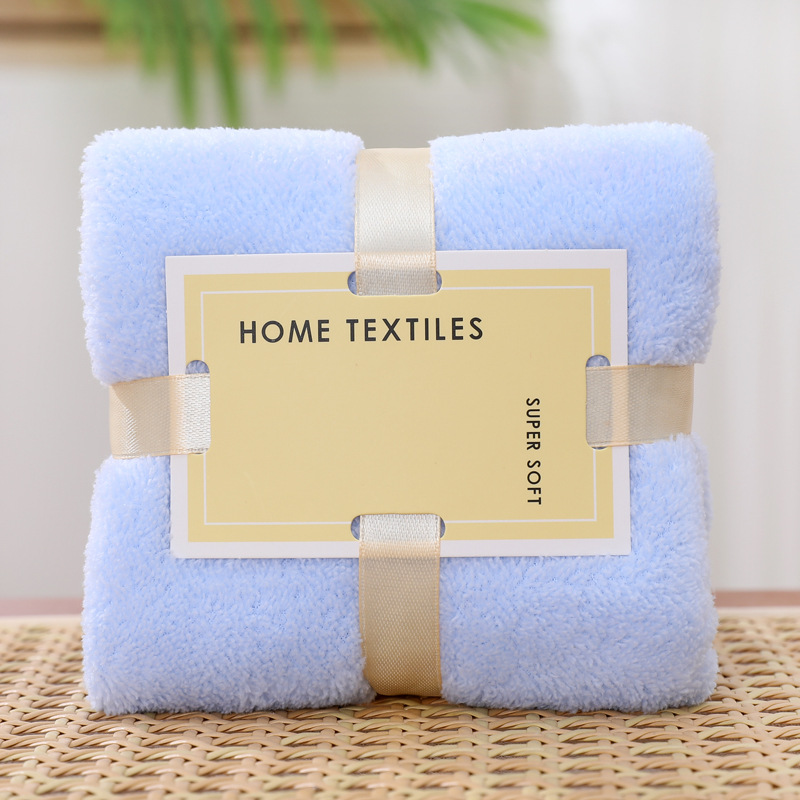 Picture of Wedding gift coral fleece absorbent towel 35*75 tie card wine red joy square towel hand gift