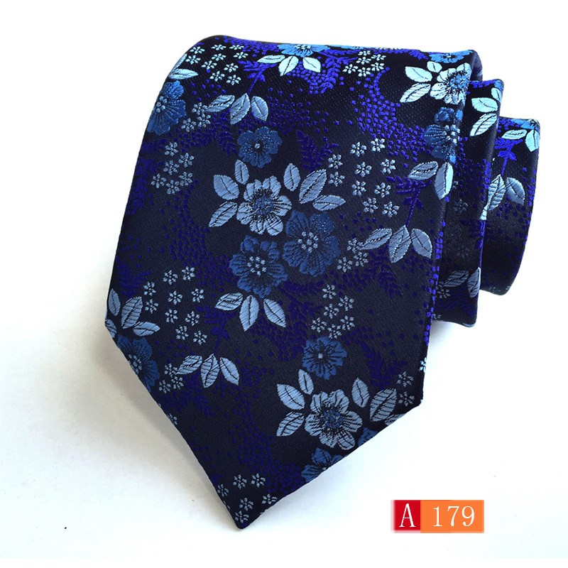 Picture of Source manufacturers polyester jacquard material men's tie big flower spike fashion tie in stock wholesale