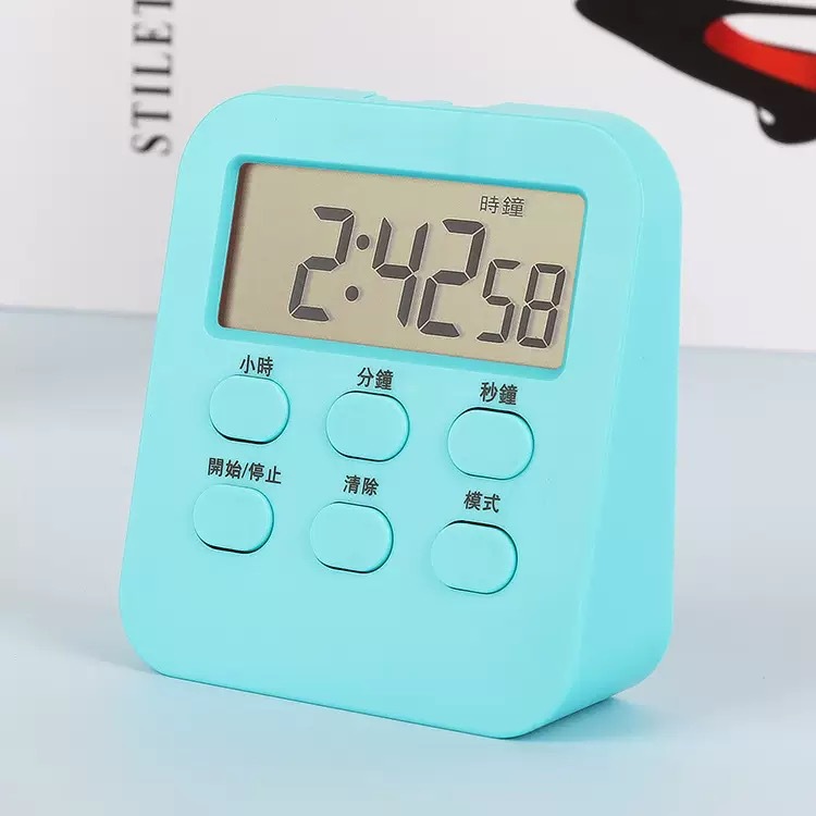 Picture of Multi-function large screen timer kitchen baking timer with clock timer student time manager