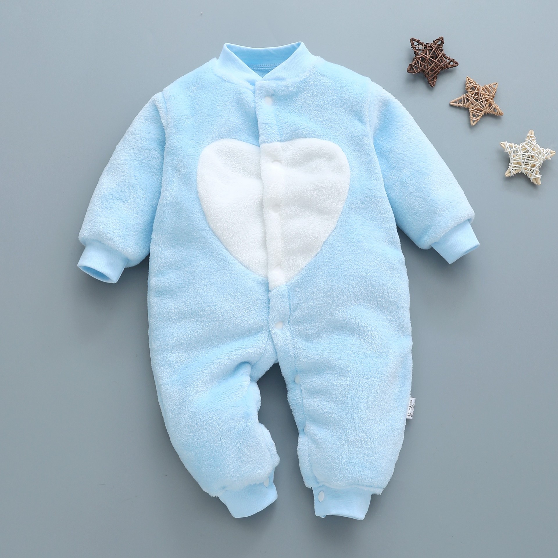 Picture of Baby Clothes Clothing Spring Autumn and Winter Short-sleeved Thickened Hassel Men's and Women's Baby Flannel Warm Jumpsuit Pajamas