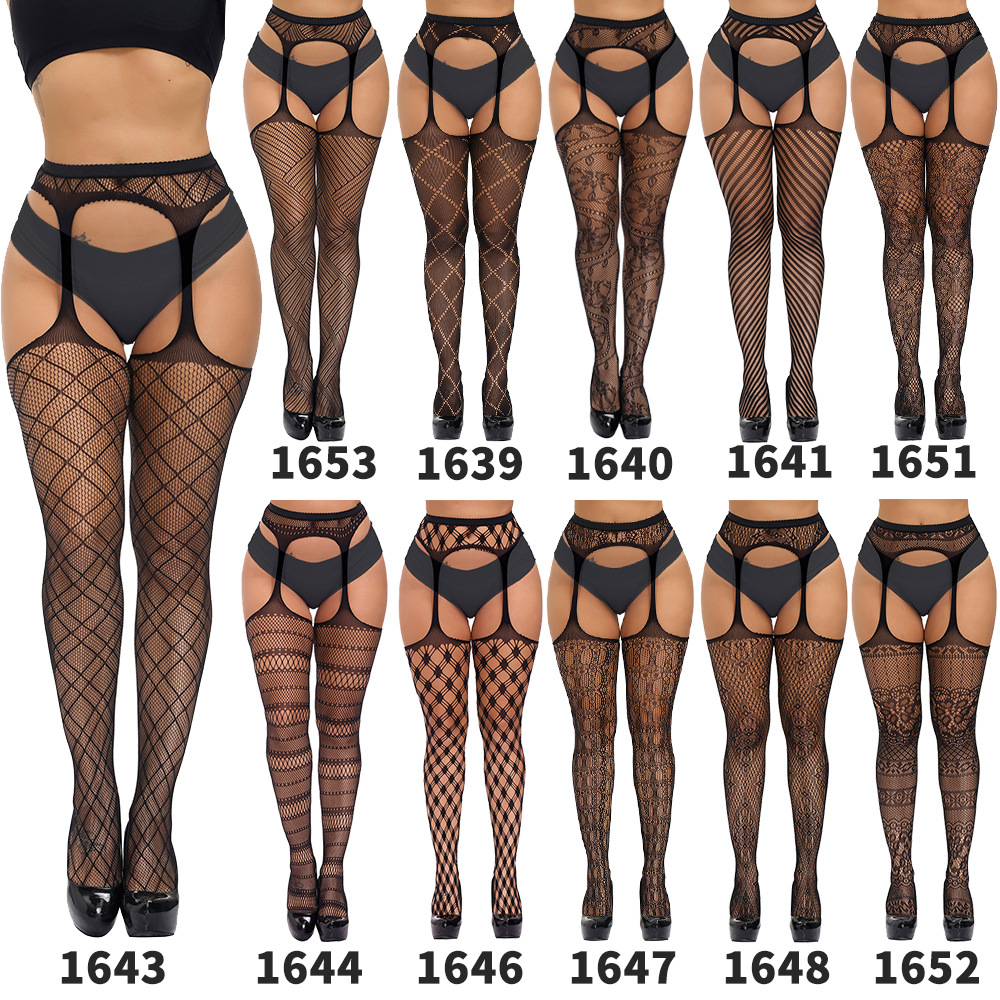 Europe and the United States foreign trade fun suspenders stockings stockings super elastic sexy garter belt pants Ladies Open range fine mesh non-slip