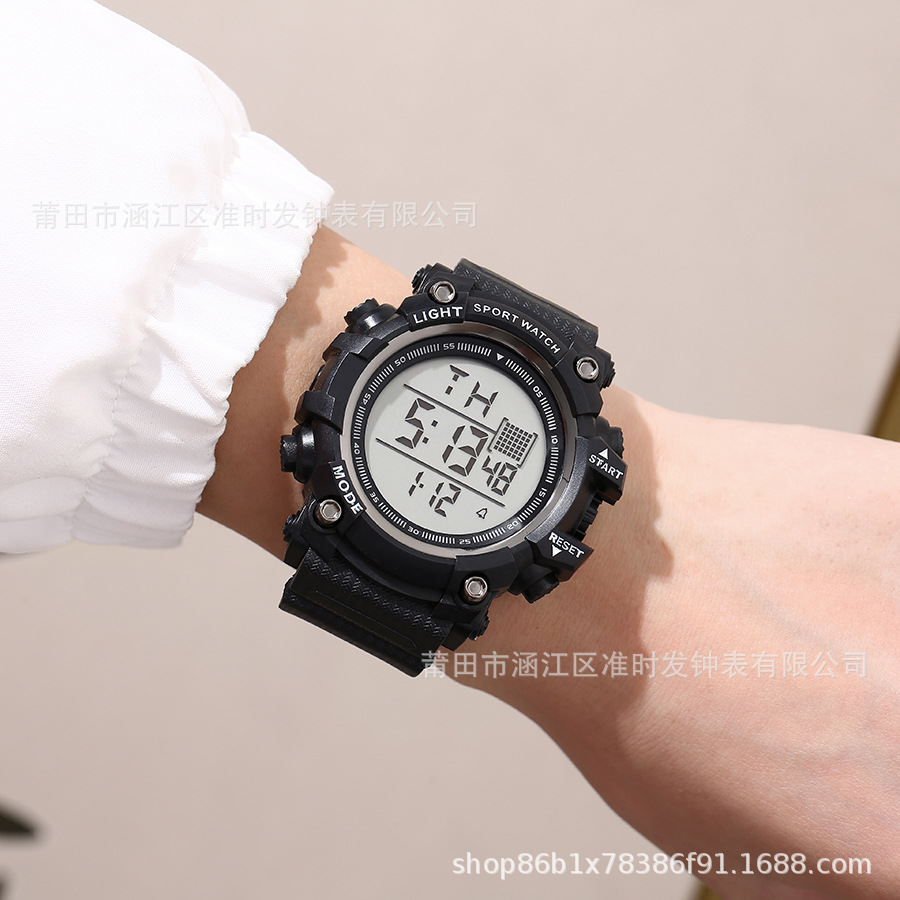 Foreign trade explosions watch cold light movement large dial electronic watch student multifunctional sports electronic watch wholesale