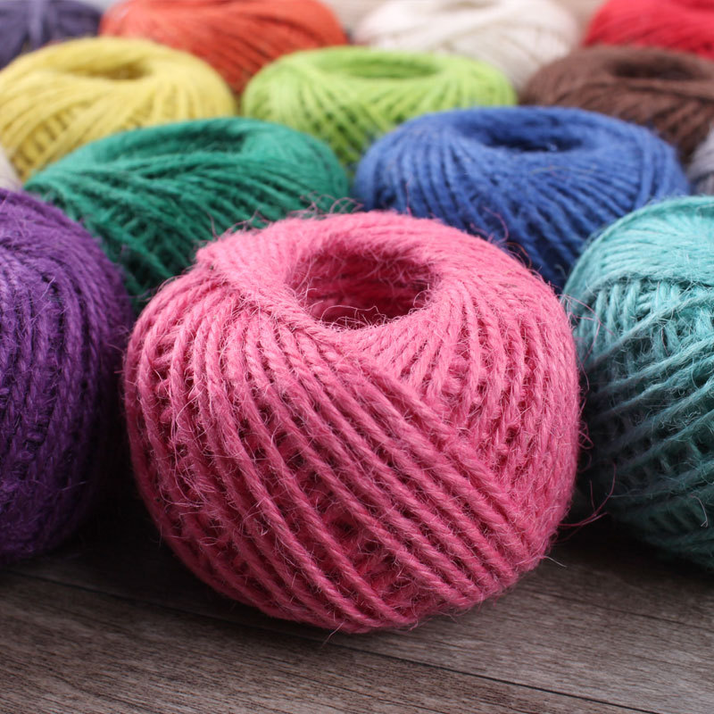 DIY Handmade Natural Bottle Wrapped Colorfulful Vase Photo Linen Rope Wrapped Rope Material Tied Flower Braided Rope Accessories